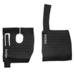 Ковры SHACMAN F3000 (экокожа, черный, серый кант, серая вышивка)