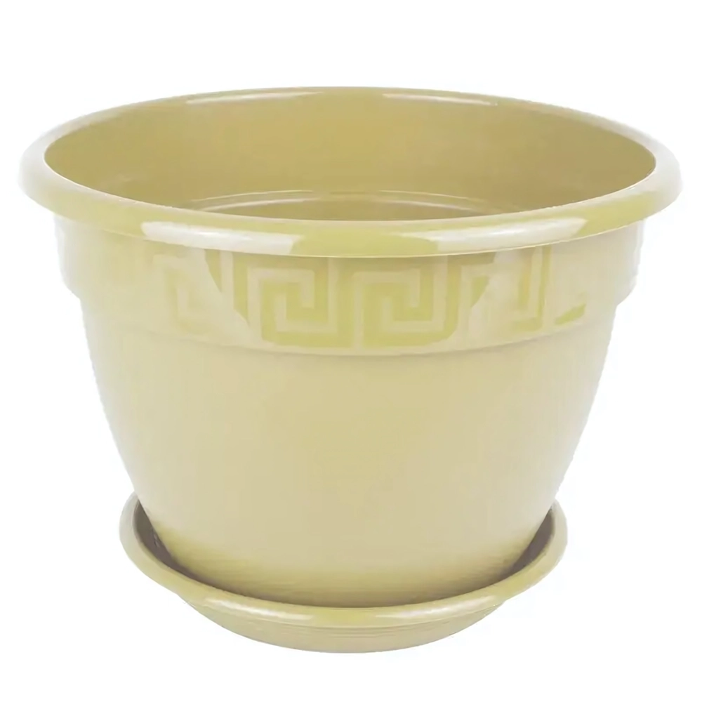 Горшок Антик, D19, 2,6 л, крем с поддоном