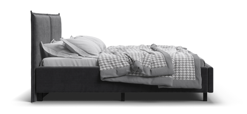 Лео Кровать 160 Вельвет Корд графит