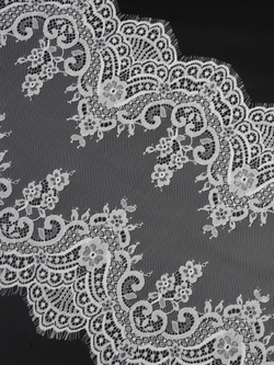Кружево шантильи теплое белое неэластичное ширина 36 см