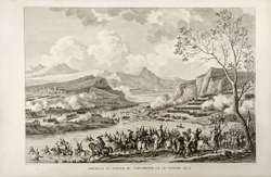 [Наполеон] Сражение при переправе через Тальяменто. Гравюра из альбома Военные кампании Франции.1834