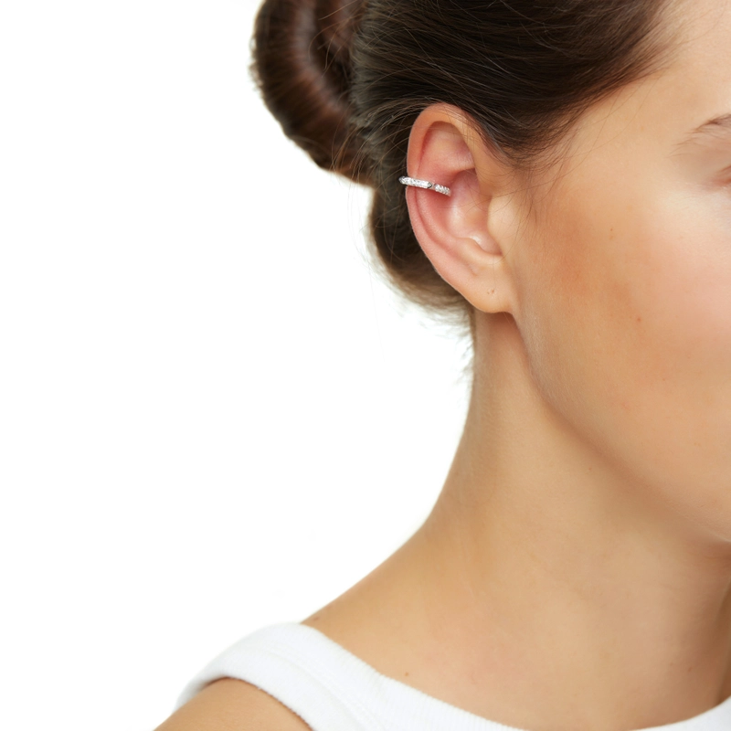 Кафф Кристальные Блестящие Шипы – Серебро