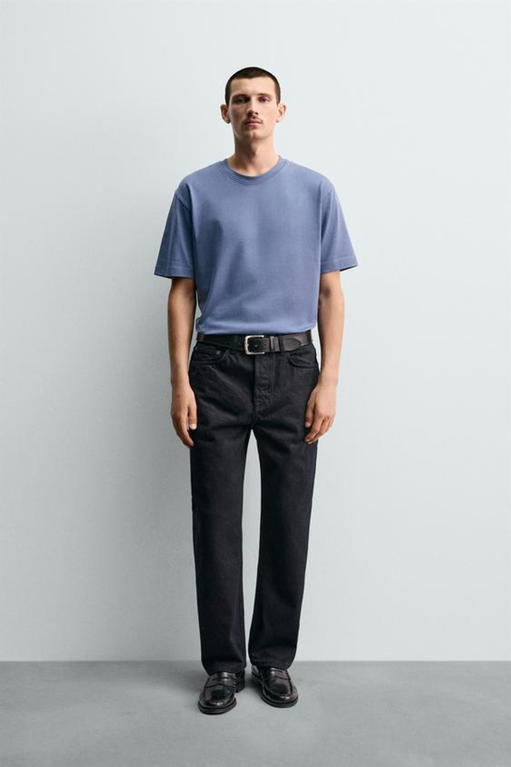 ZARA ДЖИНСЫ STRAIGHT ДЛИНОЙ ДО ЩИКОЛОТКИ, СИНИЙ/ЧЕРНЫЙ