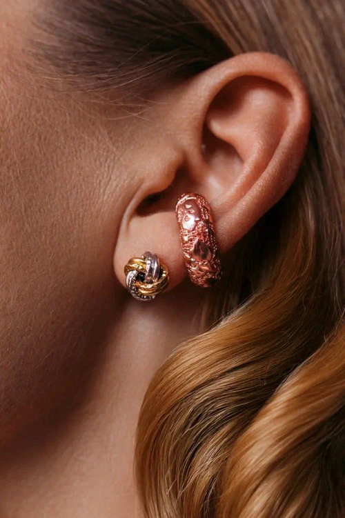 Кафф "Кружевной бублик" в розовой эмали