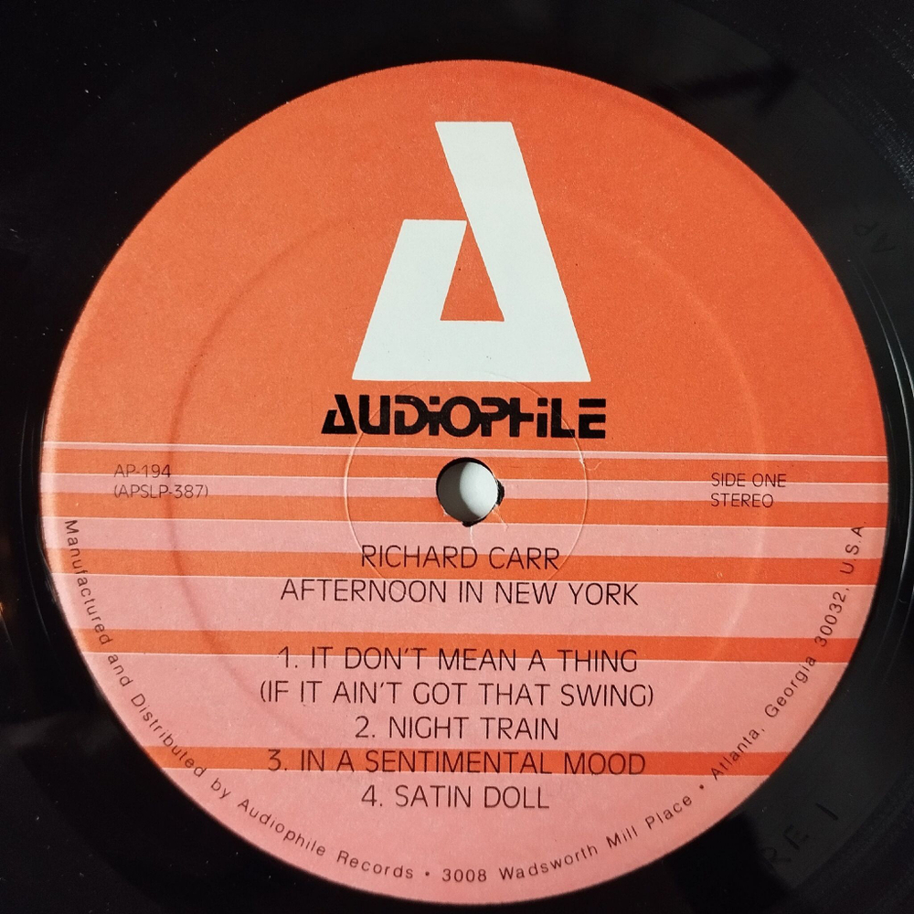 Винтажная виниловая пластинка LP Richard Carr, Bucky Pizzarelli, John Pizzarelli Jr. Afternoon In New York (USA 1984)
