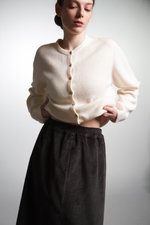 Кардиган из кашемира с мериносом молочного цвета