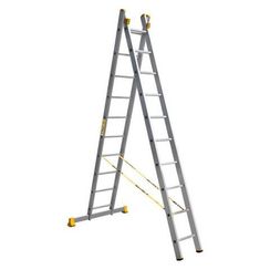 Лестница алюминиевая Алюмет двухсекционная 2х10 ступеней (9210)