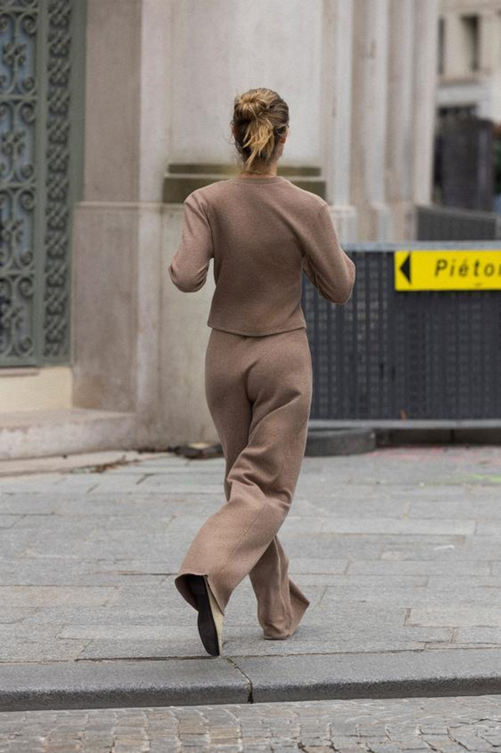 ZARA БРЮКИ-ПАЛАЦЦО ИЗ МЯГКОЙ ТКАНИ, КОРИЧНЕВЫЙ МЕЛАНЖ