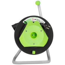 Удлинитель силовой ЭРА GREEN LINE GAZ-2x1-40m Greenline на катушке пластик 1 розетка без заземления 40м ПВС 2x1мм2 | Силовые удлинители