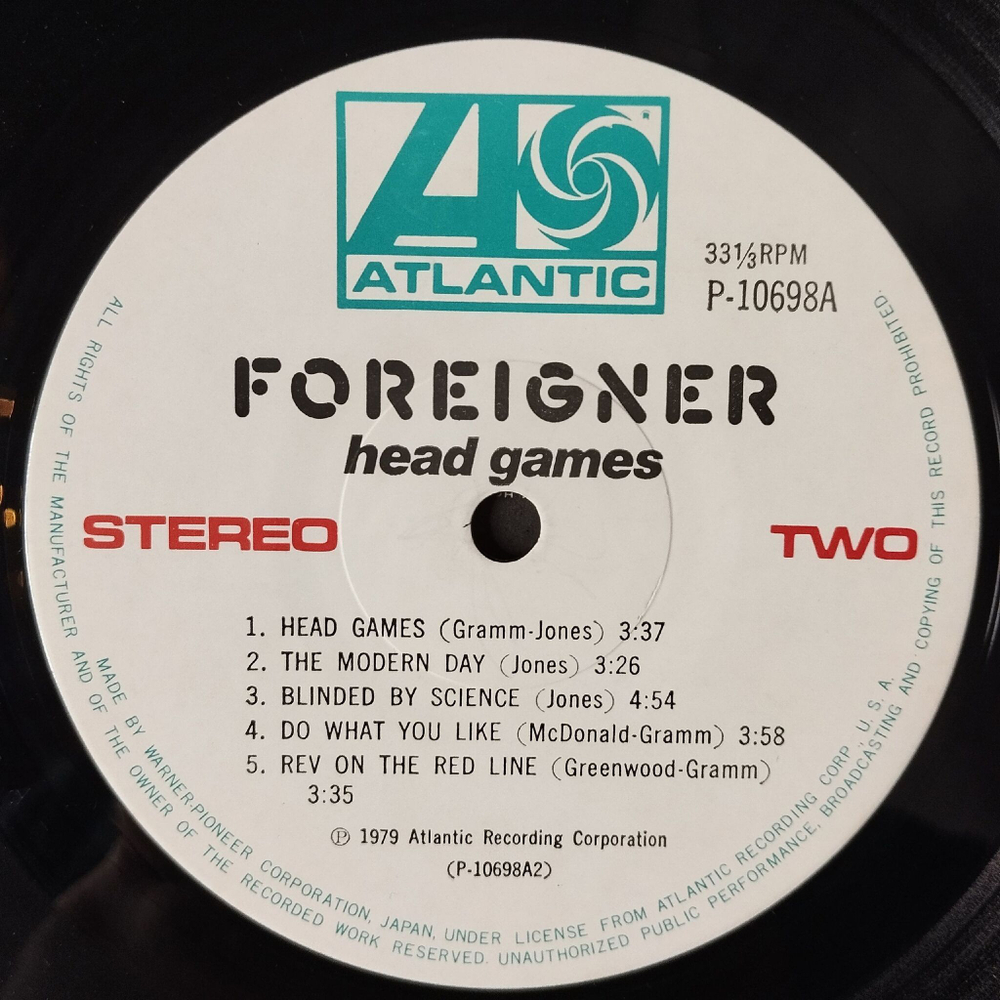 Винтажная виниловая пластинка LP Foreigner Head Games (Japan 1979) (Obi Copy)