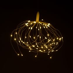 Светодиодная новогодняя гирлянда ЭРА ENIS-90W подвесной светильник Салют теплый белый 90 led 2*AA | Гирлянды