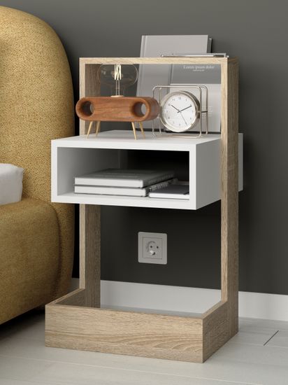 дуб сонома / белый