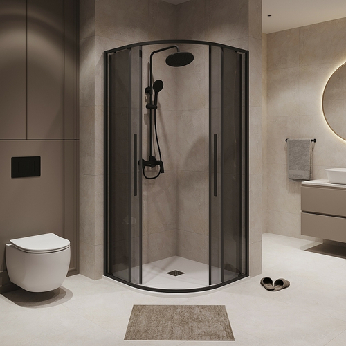 Душевой уголок Niagara Nova 100х100 NG-2827-34BLACK профиль Черный матовый стекло тонированное