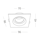 Светильник встраиваемый GU10 1х50W