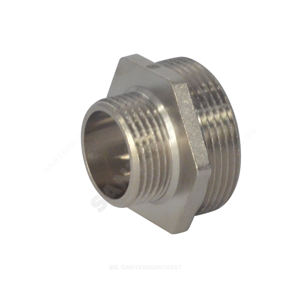 Ниппель латунь никель переходной Ду 50х40 (2"х1 1/2") НР SantechSystems