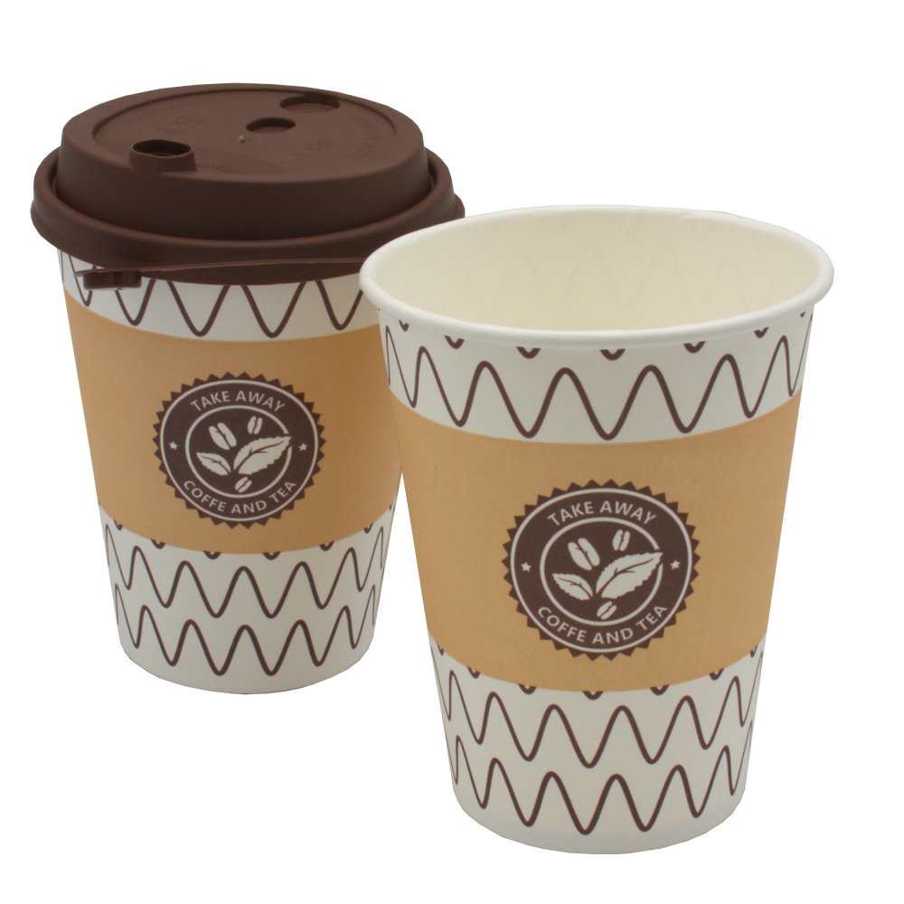 Стаканы бумажные однослойные 300/355 мл "Зиг заг" SP12 (50/1000 шт)