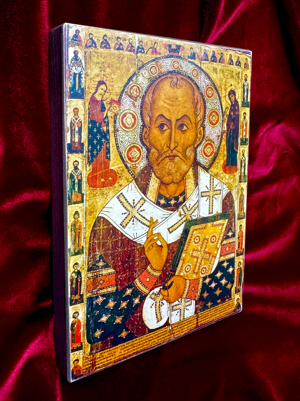 Николай Чудотворец святитель Мирликийский 13 век (Никола Липный). Деревянная икона на левкасе