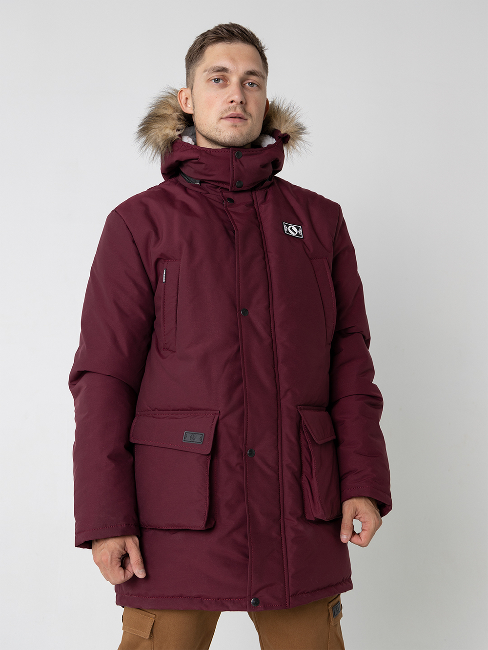 Парка зимняя Город Горький хаки бордо