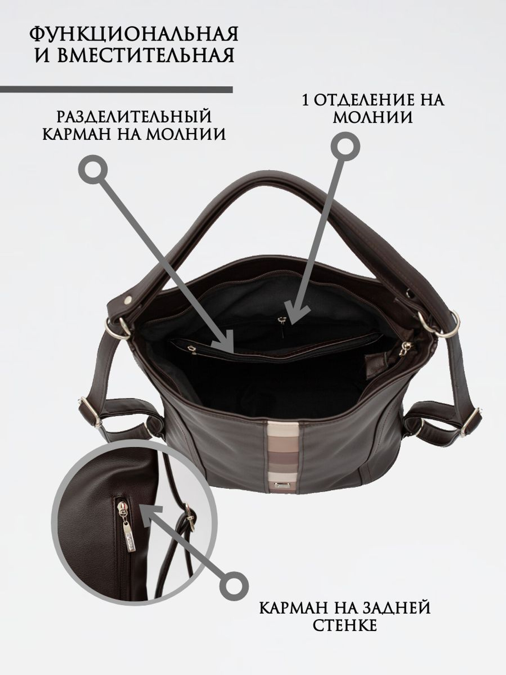 GERA Сумка-рюкзак женская через плечо, трансформер