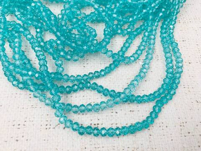 Бусины граненые Рондель, d 6 мм, 1 уп=10 нитей, 1 нить 45 см, бирюза