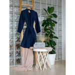 Халат из умягченного льна темно-синего цвета essential, размер s