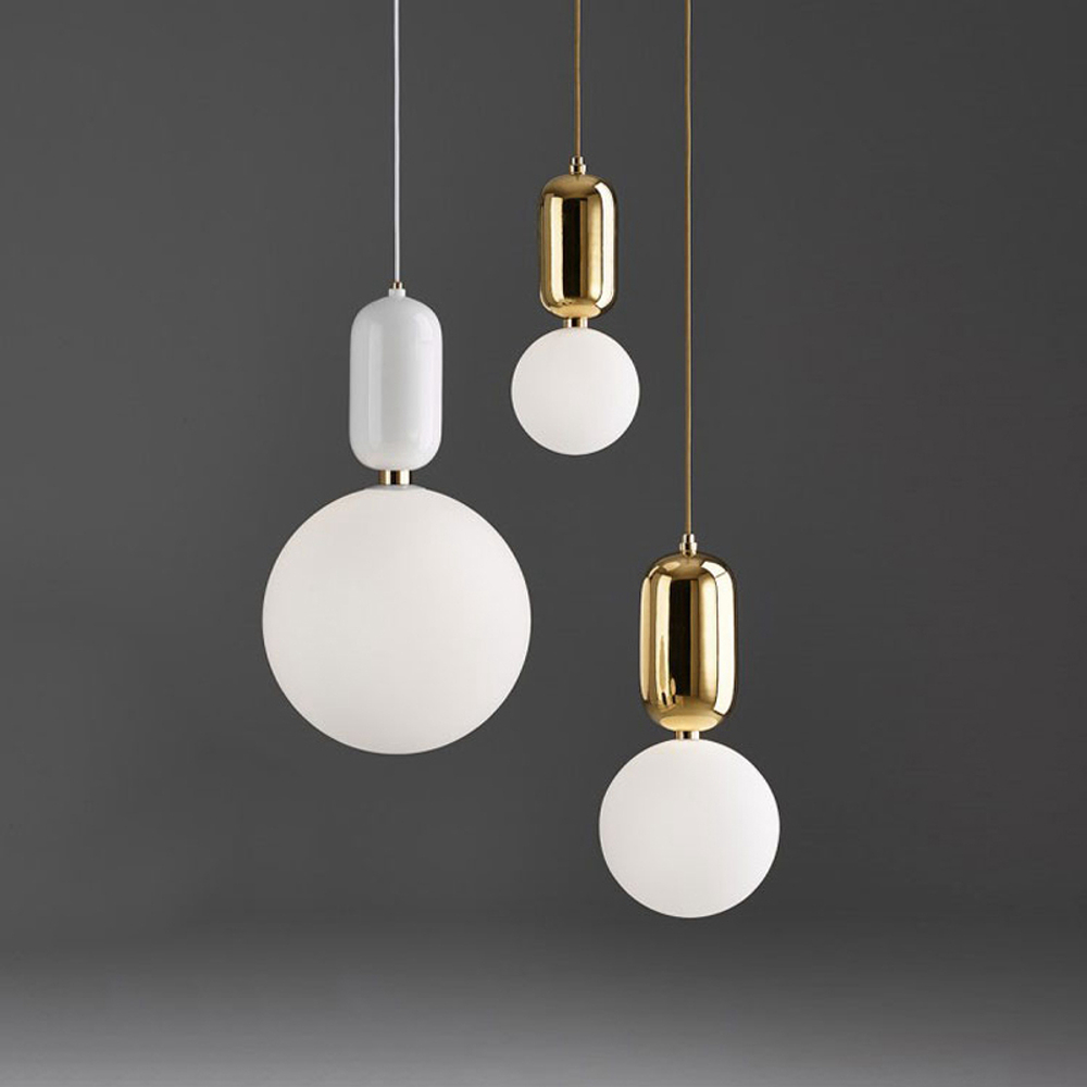 Pendant design lamp Aballs  by Parachilna (White,  D15)