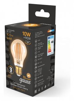 Лампа светодиодная Gauss Filament E27 10Вт 2400K 102802010