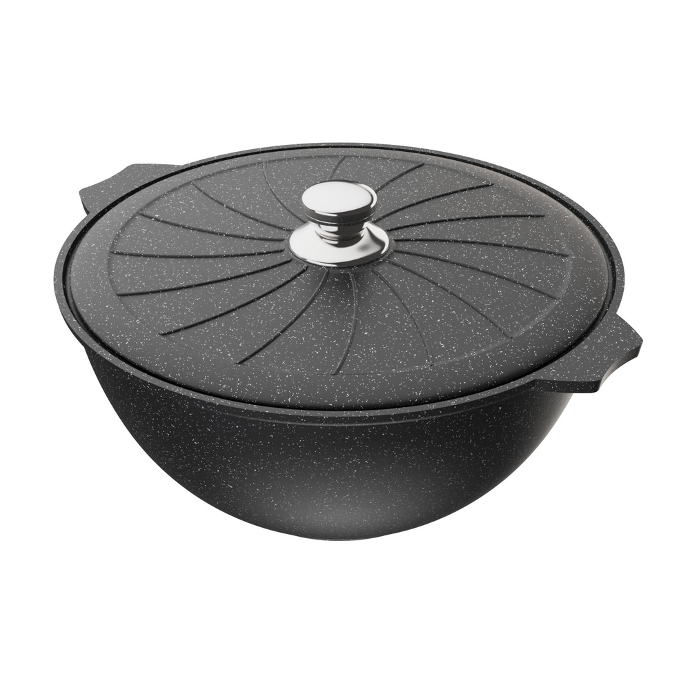 Казан для плова "Мечта" Гранит с металлической крышкой 10л