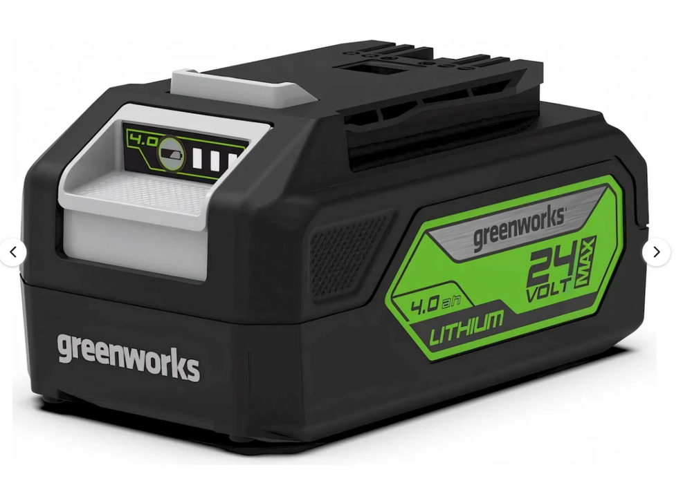 Аккумулятор GreenWorks G24B4, Li-Ion, слайдер, 24В, 4Ач, 1 шт