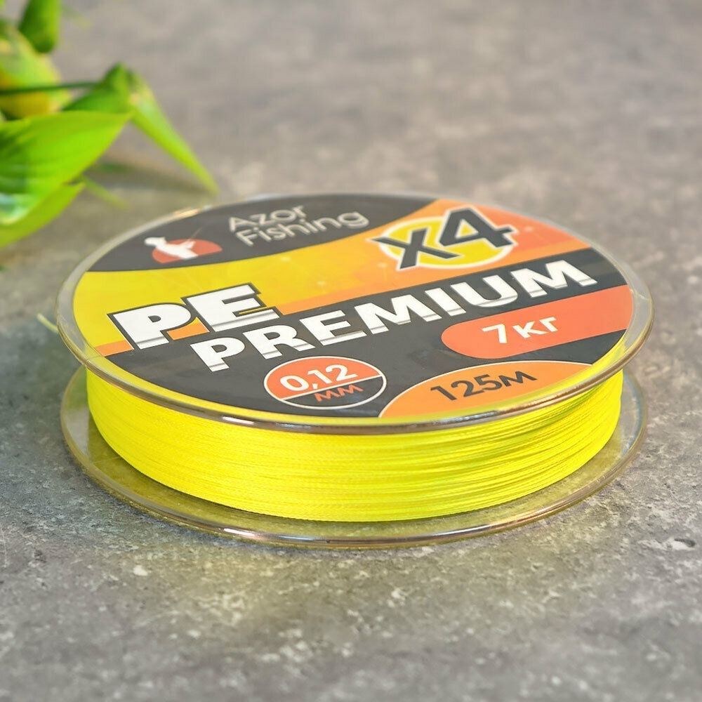Леска плетеная 0,12мм Премиум 4 нити 125м 7кг
