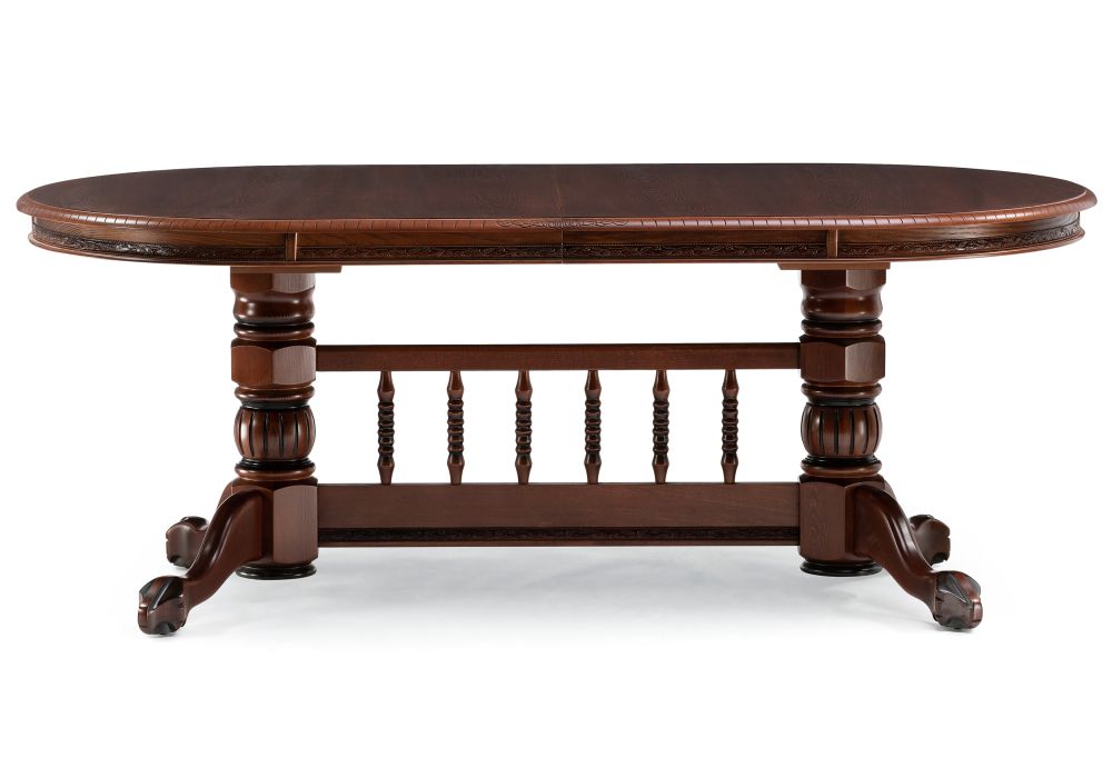 Деревянный стол Кантри 200(280)х107х79 орех / коричневая патина