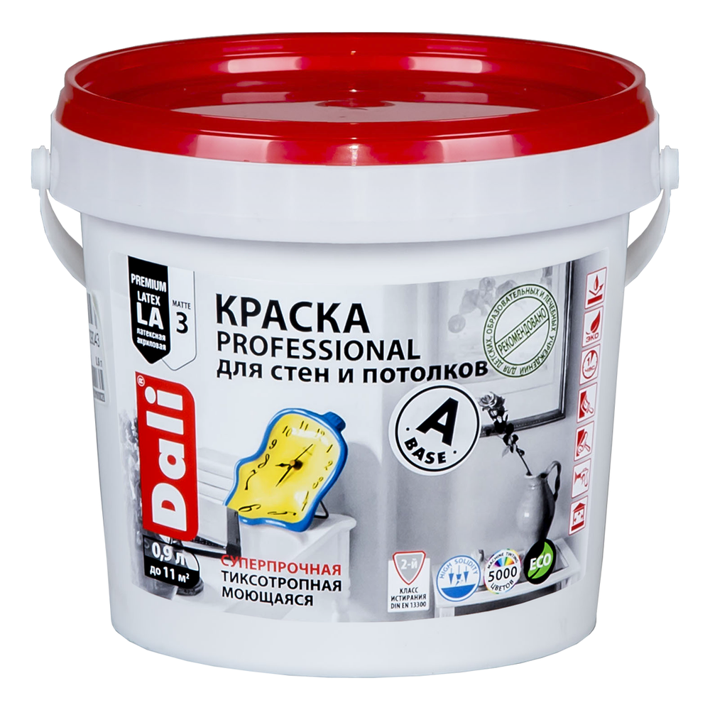 Краска интерьерная акриловая DALI PROFESSIONAL, База А, 0.9л.