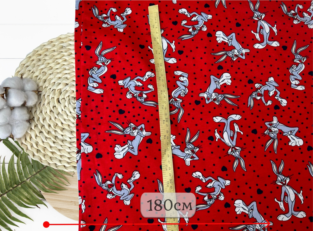 Кулирка ХБ кролики на красном