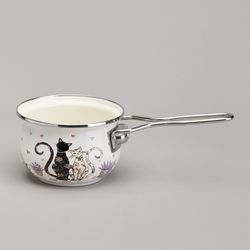 КОВШ ЭМАЛИРОВАННЫЙ СЕРИЯ "LAVENDER CATS" 0,9Л, ДИА 14 СМ