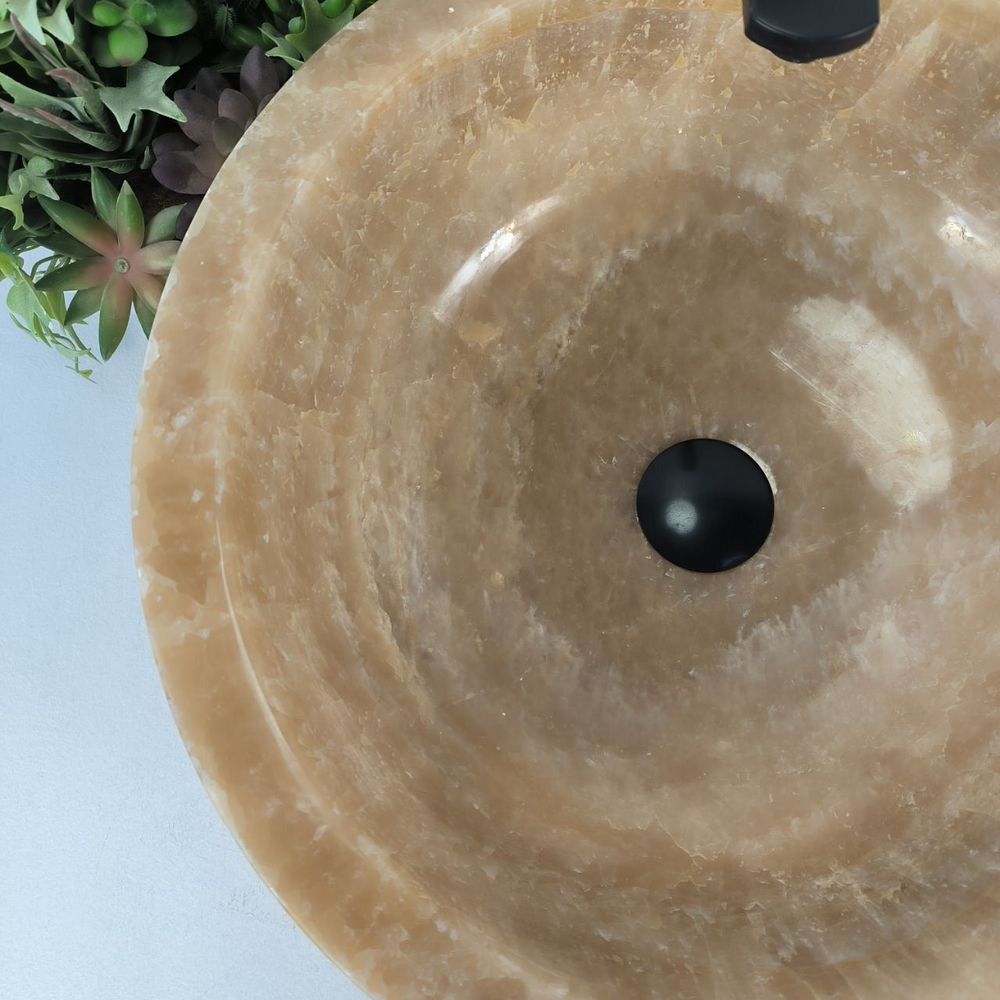 Каменная раковина из оникса Bowl Yellow BO-04727 (45*45*17) 0200 из натурального камня