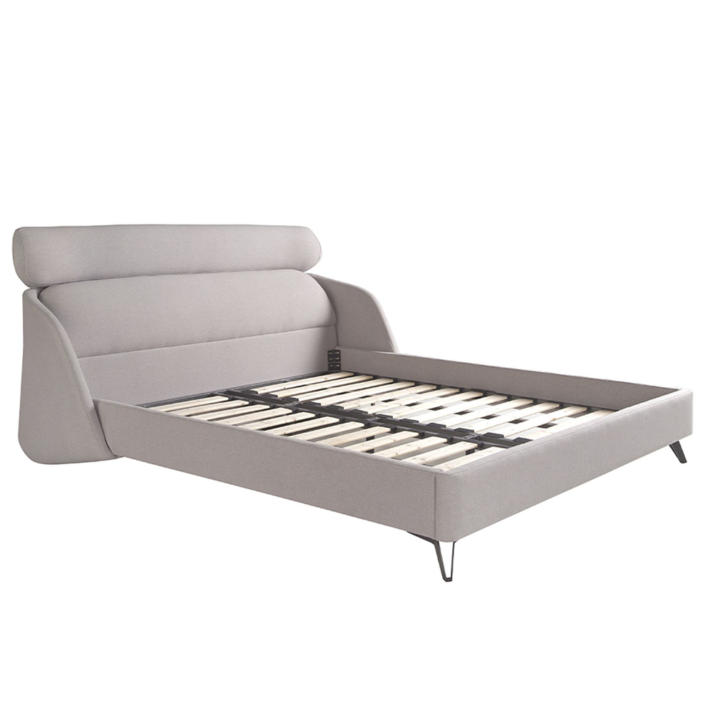 Кровать Angel Cerda 7161/GC1725 из светло-серой ткани 180 x 200 см