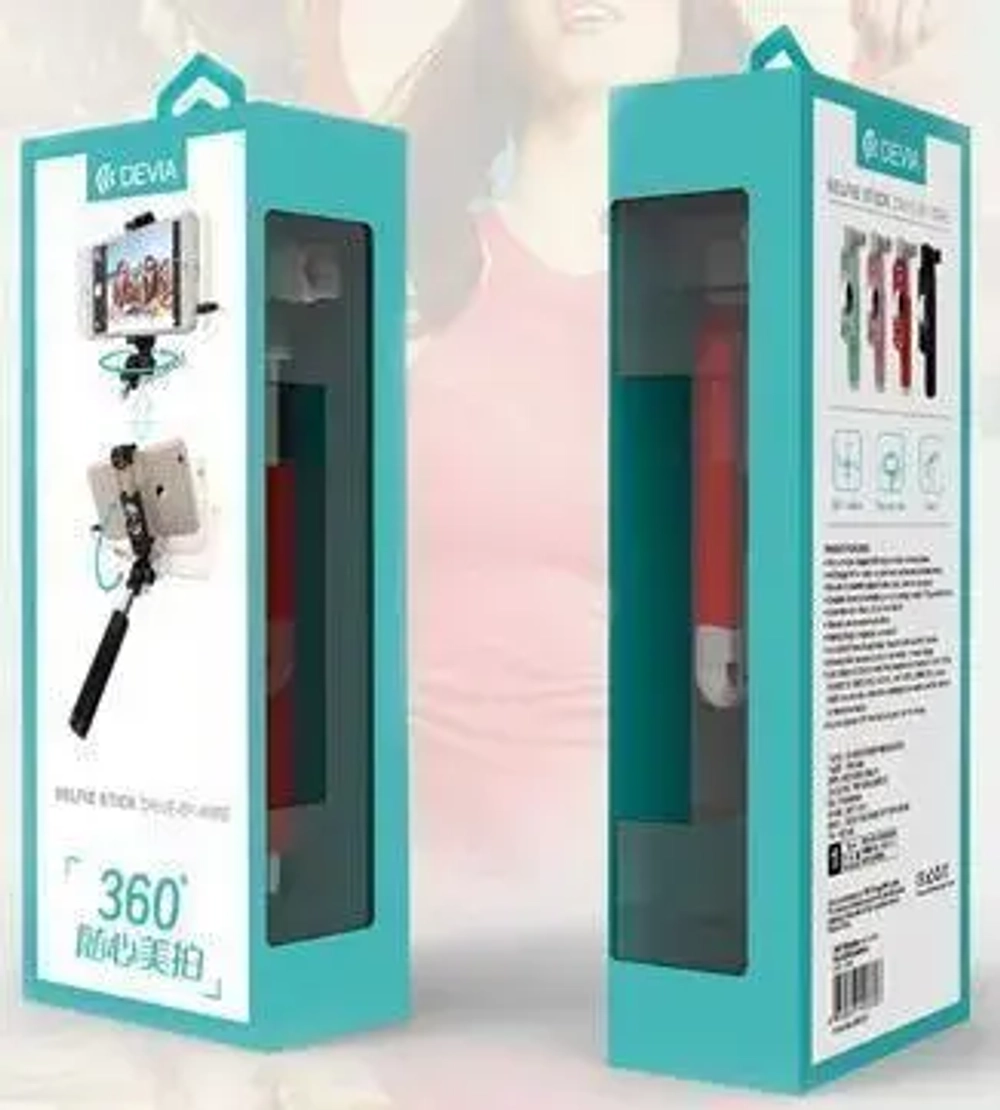 Монопод для смартфона Devia 360 Degree Rotation Selfie Stick (Drive-By-Wire) (Black)