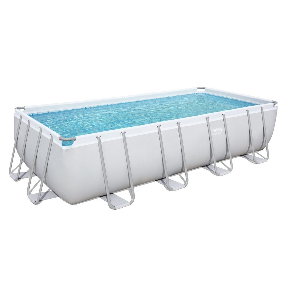 Каркасный прямоугольный бассейн Bestway Steel 56465 (549x274x122 см) с картриджным фильтром, лестницей и тентом