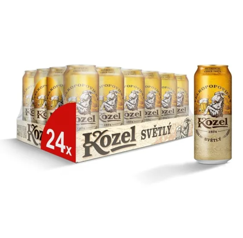 Пиво "Велкопоповитский козел" светлое 0,45л. ж/б (24шт., в упаковке)