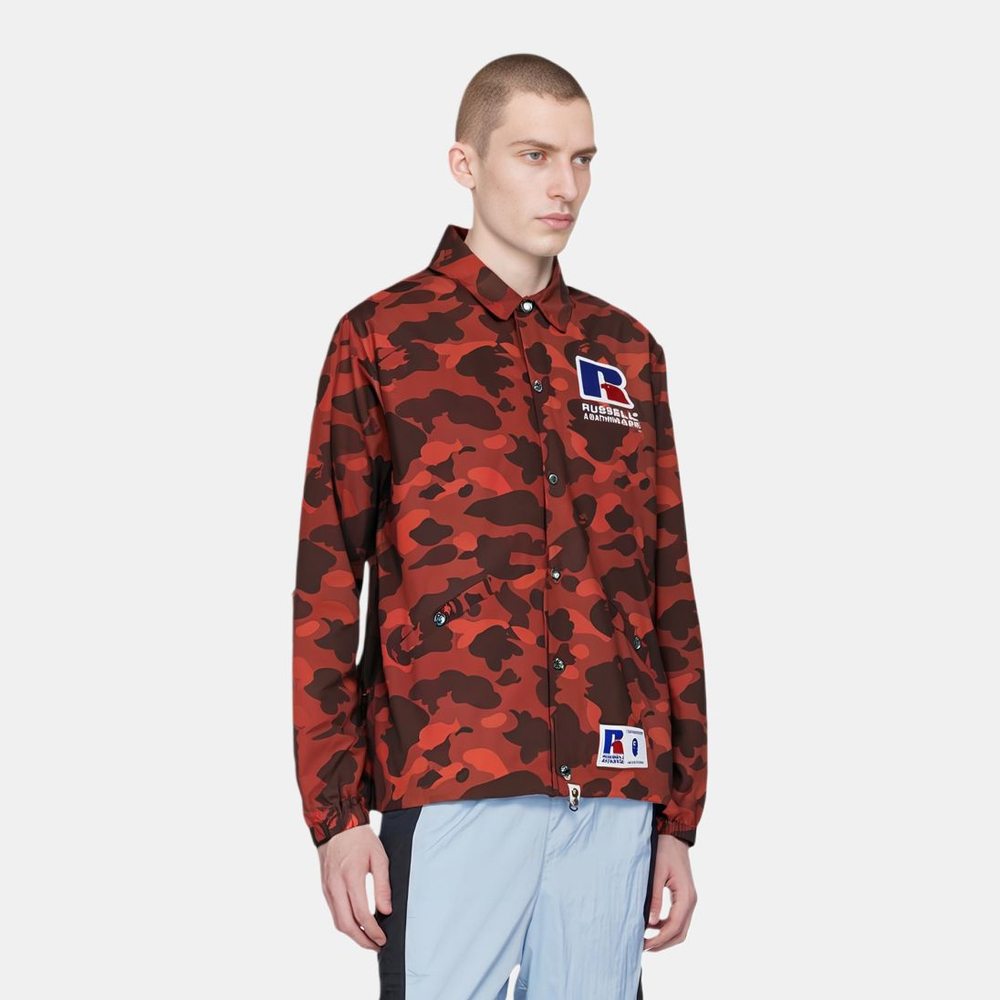 A Bathing Ape X Russell Color Camo College Coach Куртка