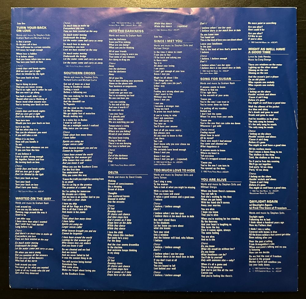 Crosby, Stills & Nash - Daylight Again (Германия 1982г.)