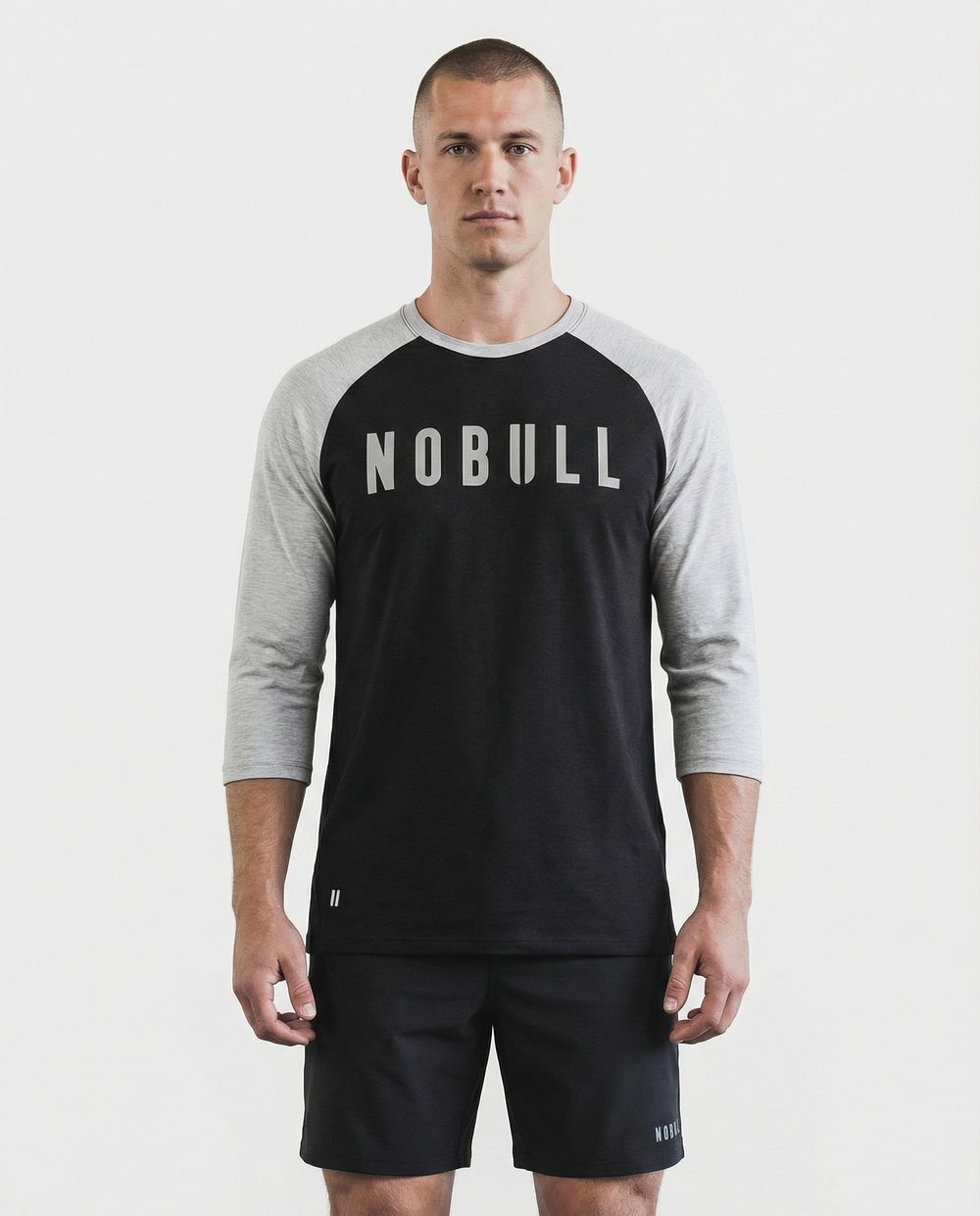 Лонгслив NOBULL серо-черный