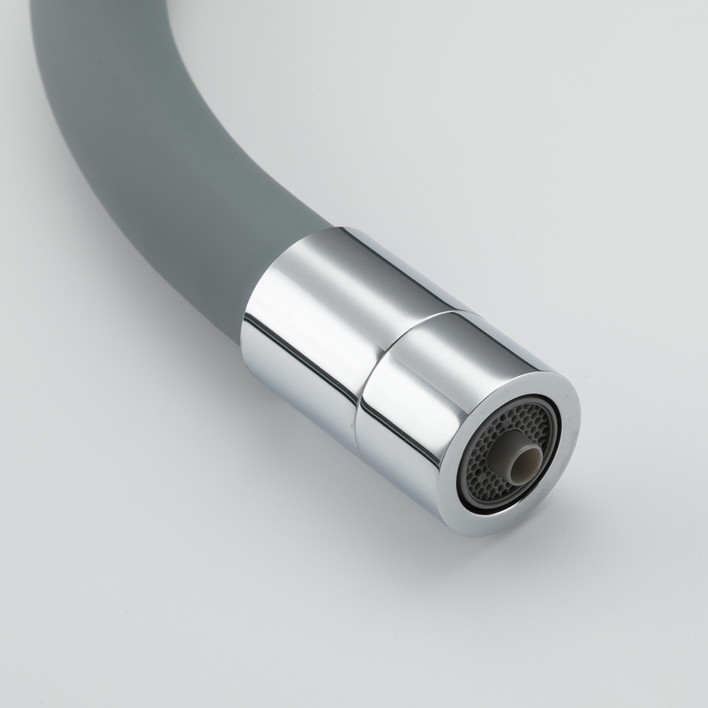 Смеситель для кухни 35к G4398-30 GAPPO гибкий излив, с вых. для питьевого фильтра, СЕРЫЙ-хром