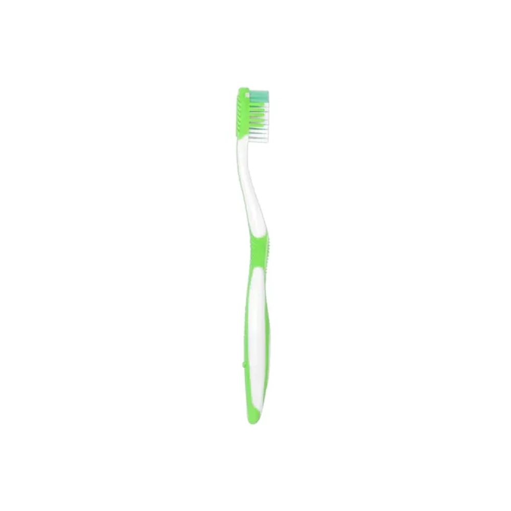 Зубная щетка средней жесткости MASSAGER с массажными щетинками (ассорти 4 цвета), LAIMA DENT, 609318