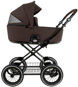 Детская коляска Roan Bass Next Classic d12 2.0 2 в 1 BNC/83/2 Turkish Coffe/Black/руч.Cappuccino