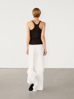 Massimo Dutti Топ из 100% хлопка с бретелями, шоколадный