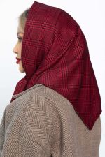 Косынка с отворотом (бордовая клетка) КО23-23М LT Collection