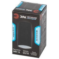 Светильник накладной ЭРА OL15 GU10 BK под лампу MR16 GU10 черный