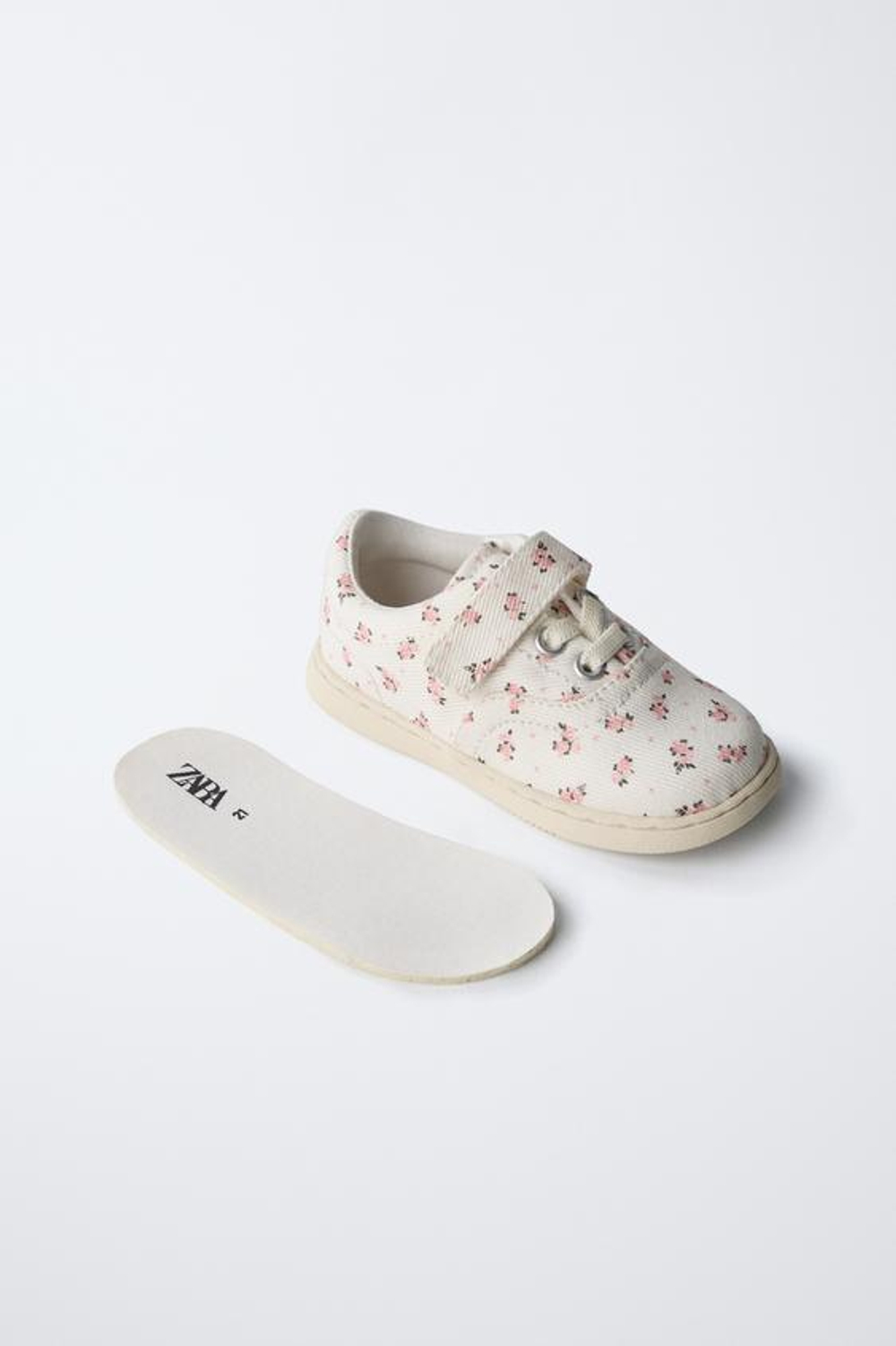 ZARA КЕДЫ БОСИКОМ С ЦВЕТОЧНЫМ ПРИНТОМ, РОЗОВЫЙ