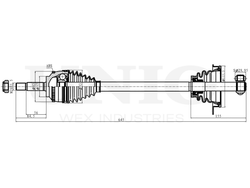 Привод в сборе передний левый UNIO CVJ-10068